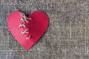 A broken heart fixed with thread