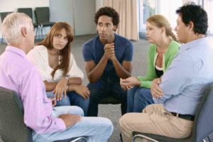 Group meeting in drug rehab