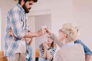 upset man in recovery support group 