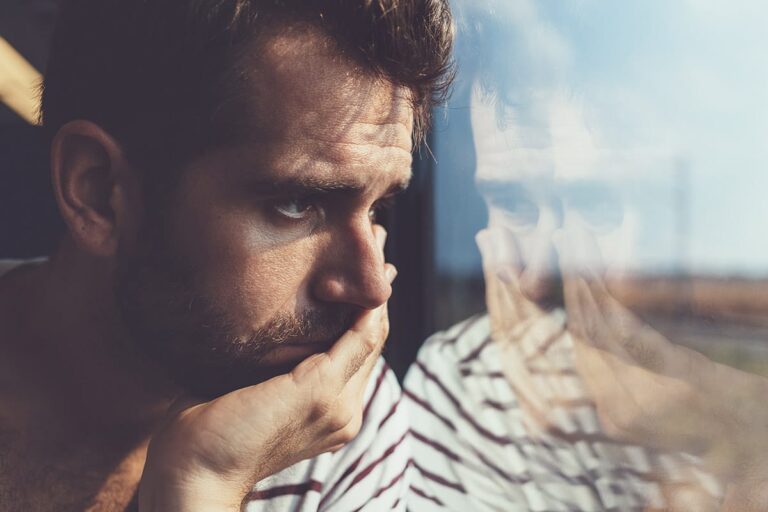 Man thinking about the dangers of fentanyl abuse